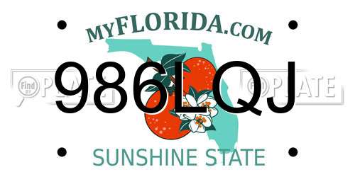 986LQJ Florida License Plate