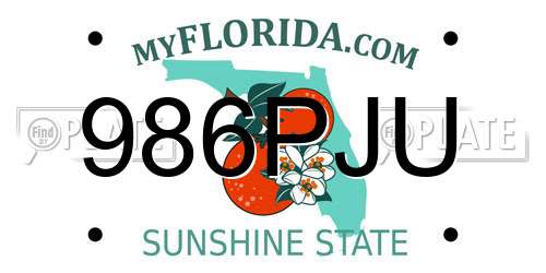 986PJU Florida License Plate