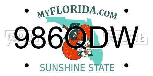 986QDW Florida License Plate