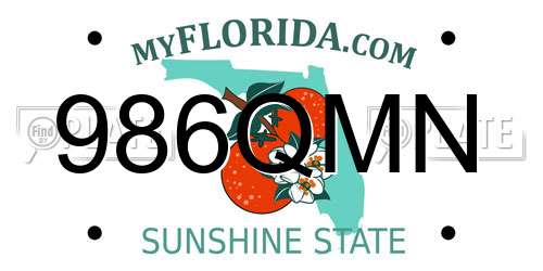 986QMN Florida License Plate