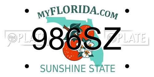 986SZ Florida License Plate