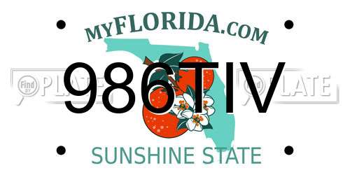 986TIV Florida License Plate