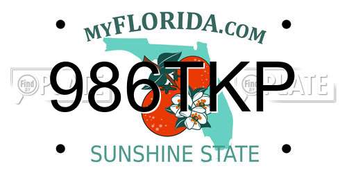986TKP Florida License Plate