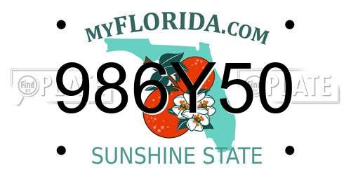 986Y50 Florida License Plate
