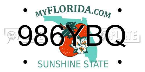 986YBQ Florida License Plate