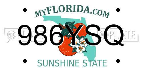 986YSQ Florida License Plate