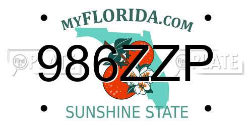 986ZZP Florida License Plate