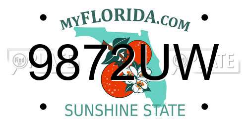 9872UW Florida License Plate