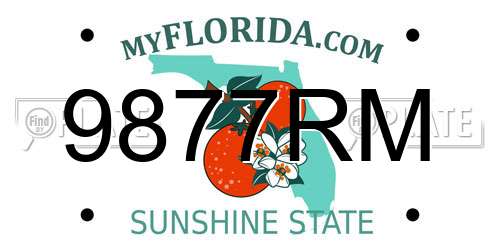 9877RM Florida License Plate