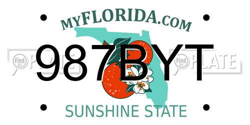 987BYT Florida License Plate