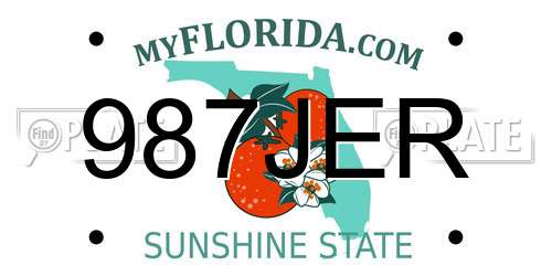 987JER Florida License Plate
