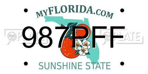 987PFF Florida License Plate