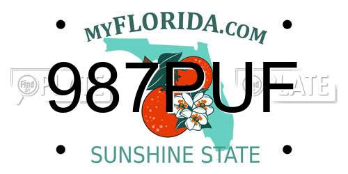 987PUF Florida License Plate