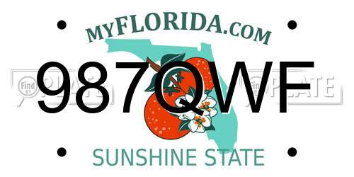 987QWF Florida License Plate
