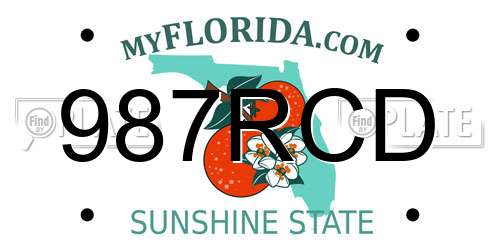 987RCD Florida License Plate