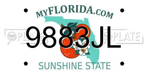 9883JL Florida License Plate