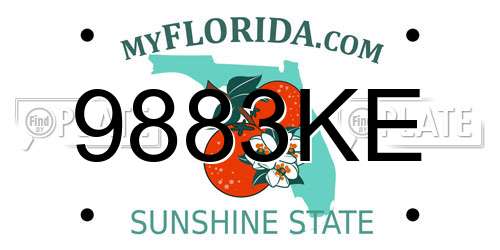 9883KE Florida License Plate