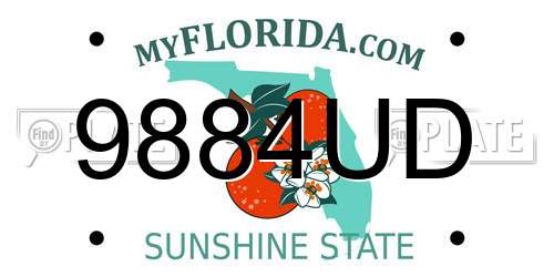 9884UD Florida License Plate