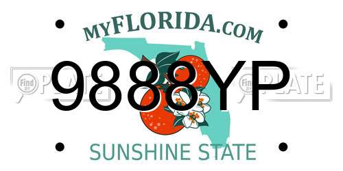 9888YP Florida License Plate