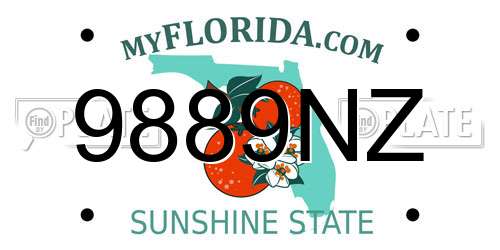 9889NZ Florida License Plate
