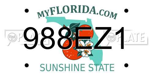 988EZ1 Florida License Plate