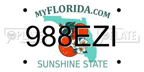 988EZI Florida License Plate