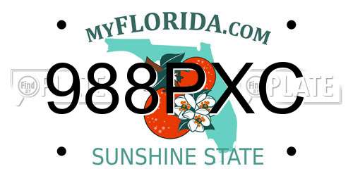 988PXC Florida License Plate