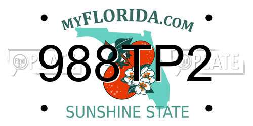 988TP2 Florida License Plate