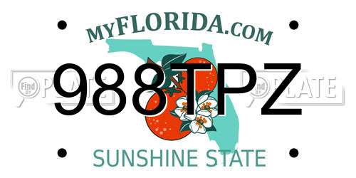 988TPZ Florida License Plate