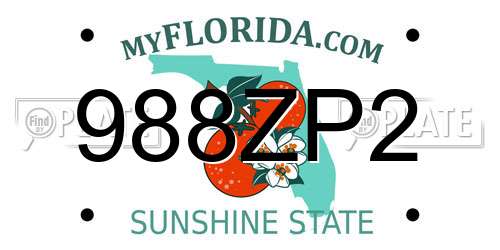 988ZP2 Florida License Plate