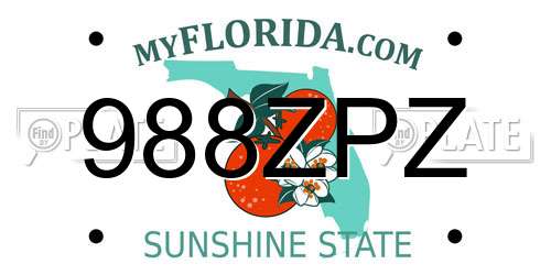 988ZPZ Florida License Plate