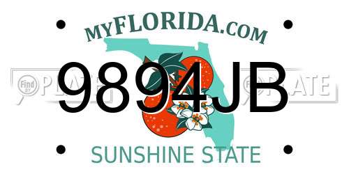 9894JB Florida License Plate