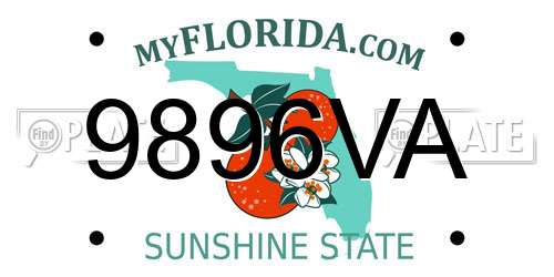 9896VA Florida License Plate