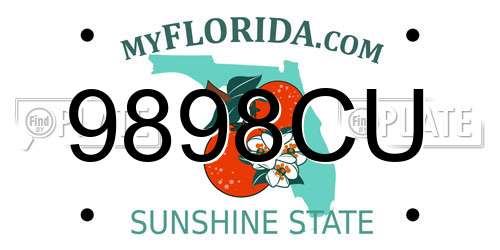 9898CU Florida License Plate