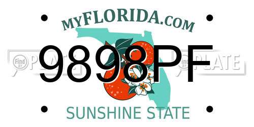 9898PF Florida License Plate