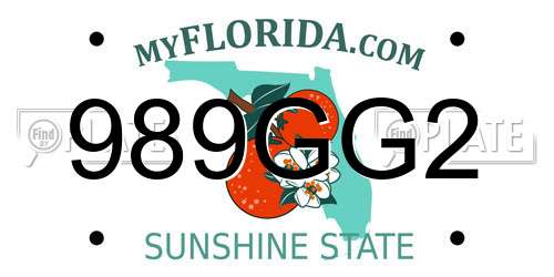 989GG2 Florida License Plate