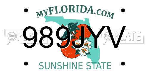 989JYV Florida License Plate