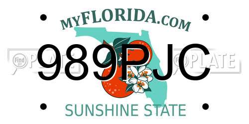 989PJC Florida License Plate
