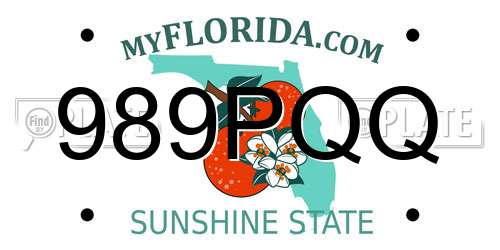 989PQQ Florida License Plate