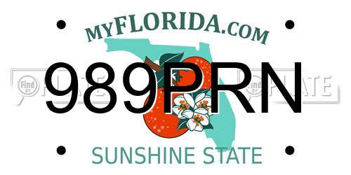 989PRN Florida License Plate