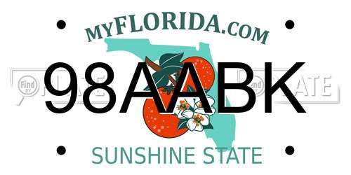 98AABK Florida License Plate