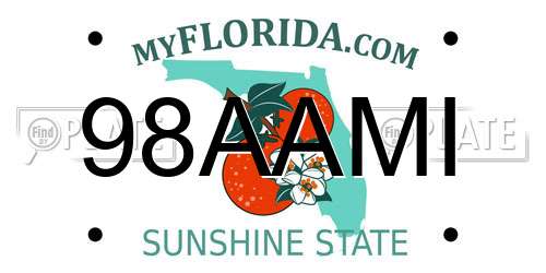 98AAMI Florida License Plate