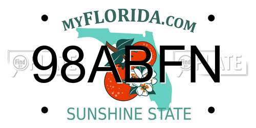 98ABFN Florida License Plate