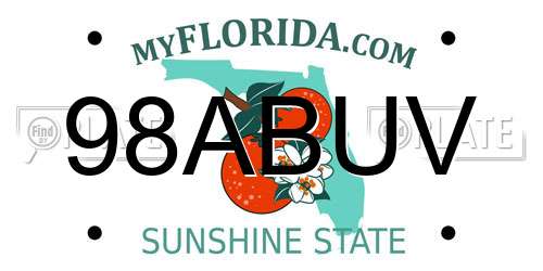 98ABUV Florida License Plate