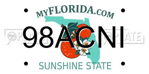 98ACNI Florida License Plate