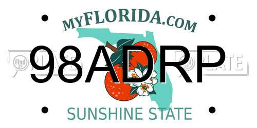 98ADRP Florida License Plate