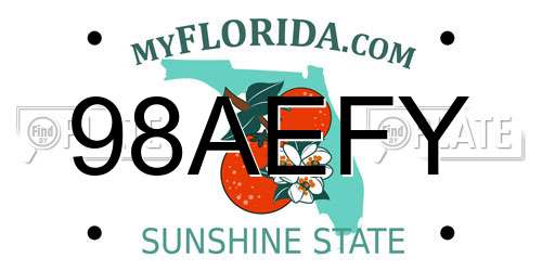 98AEFY Florida License Plate