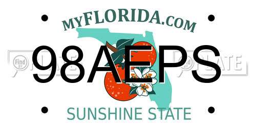 98AEPS Florida License Plate