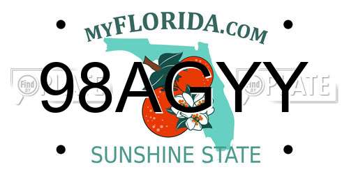 98AGYY Florida License Plate