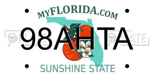 98AHTA Florida License Plate